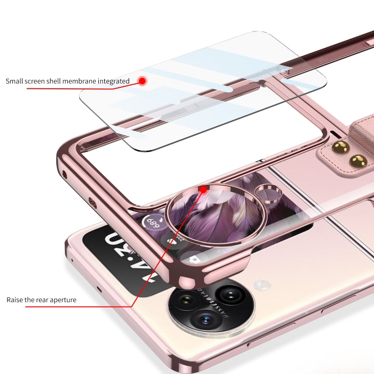 For OPPO Find N3 Flip GKK Electroplating Phone Case with Ring(Gold) - OPPO Cases by GKK | Online Shopping South Africa | PMC TechLife | Buy Now Pay Later Mobicred