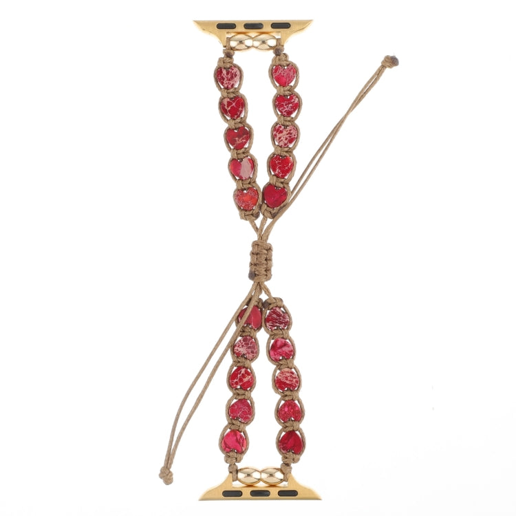 For Apple Watch Series 9 45mm Heart Stones Drawstring Chain Watch Band(Red) - free shipping - PMC TechLife - Order now!