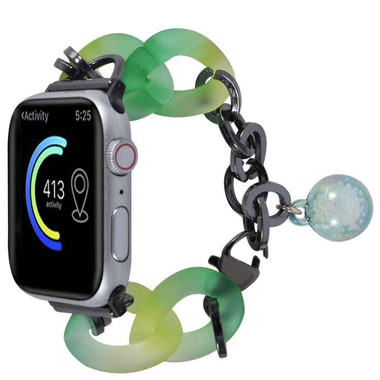 For Apple Watch Series 5 40mm Gradient Resin Chain Watch Band(Green) - free shipping - PMC TechLife - Order now!