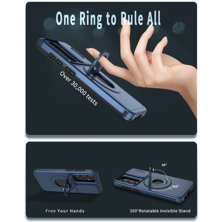 For Samsung Galaxy S23+ 5G Camshield MagSafe Ring Holder Armor Phone Case(Blue) - Galaxy S23+ 5G Cases by PMC TechLife | Online Shopping South Africa | PMC TechLife