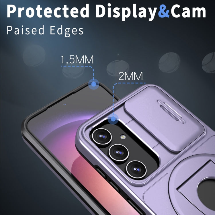 For Samsung Galaxy S23+ 5G Camshield MagSafe Ring Holder Armor Phone Case(Puple) - Galaxy S23+ 5G Cases by PMC TechLife | Online Shopping South Africa | PMC TechLife