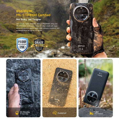 Ulefone Armor 23 Ultra Rugged Phone, 12GB+512GB, 6.78 inch Android 13 MediaTek Dimensity 8020 Octa Core up to 2.6GHz, Network: 5G, NFC, OTG, Satellite Messaging(Elite Black) - Ulefone by Ulefone | Online Shopping South Africa | PMC Jewellery | Buy Now Pay Later Mobicred