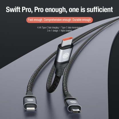 Nillkin Swift Pro 1m 3 in 1 USB to 8 Pin + Type-C + Micro USB Fast Charging Cable(Black) - Multifunction Cable by NILLKIN | Online Shopping South Africa | PMC Jewellery