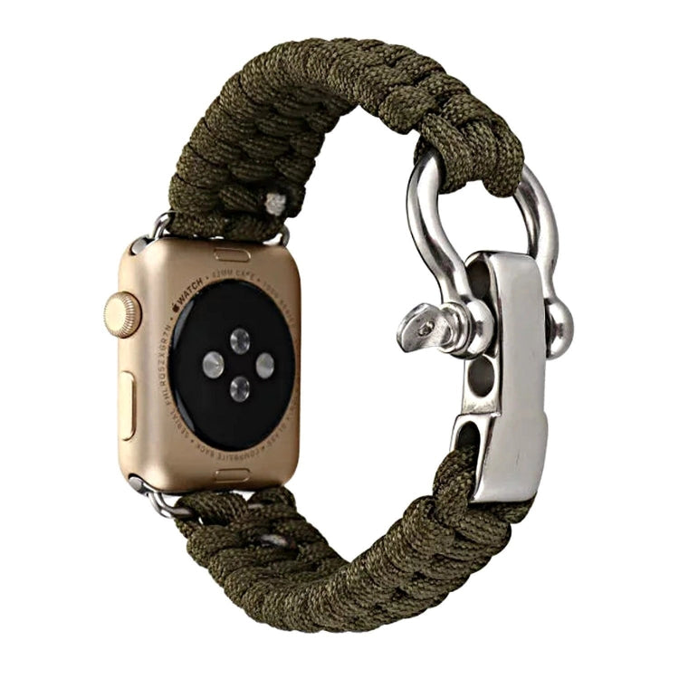For Apple Watch Ultra 49mm / Series 8&7 45mm / SE 2&6&SE&5&4 44mm / 3&2&1 42mm Umbrella Cord Nylon Braided Watch Band(Grey) - Smart Wear by PMC Jewellery | Online Shopping South Africa | PMC Jewellery