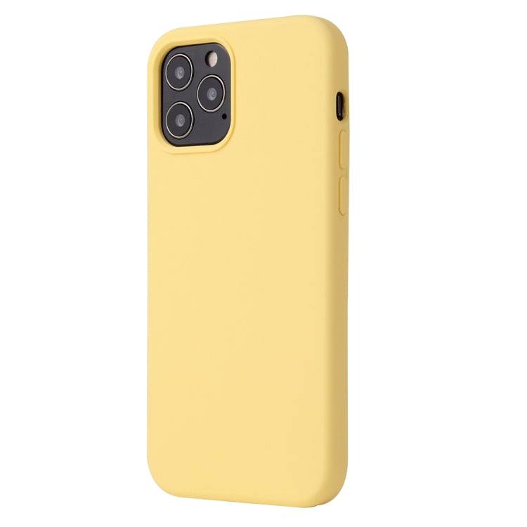 For iPhone 12 / 12 Pro Solid Color Liquid Silicone Shockproof Protective Case(Yellow) - iPhone 12 / 12 Pro Cases by PMC TechLife | Online Shopping South Africa | PMC TechLife