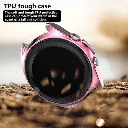 For Samsung Galaxy Watch 3 45mm Electroplating Hollow Half-pack TPU Protective Case(Fink) - Watch Cases by ENKAY | Online Shopping South Africa | PMC Jewellery | Buy Now Pay Later Mobicred