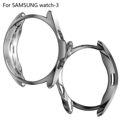 For Samsung Galaxy Watch 3 45mm Electroplating Hollow Half-pack TPU Protective Case(Gray) - Watch Cases by ENKAY | Online Shopping South Africa | PMC Jewellery | Buy Now Pay Later Mobicred