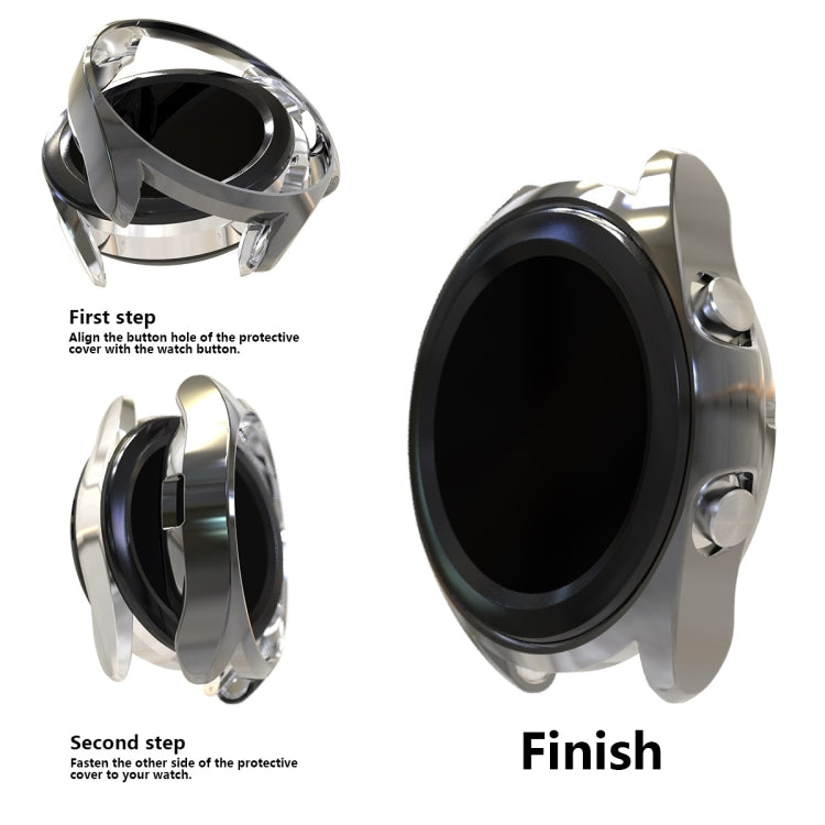 For Samsung Galaxy Watch 3 45mm Electroplating Hollow Half-pack TPU Protective Case(Gray) - Watch Cases by ENKAY | Online Shopping South Africa | PMC Jewellery | Buy Now Pay Later Mobicred