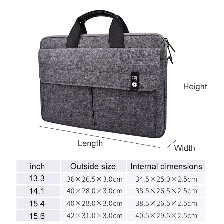 ST08 Handheld Briefcase Carrying Storage Bag without Shoulder Strap for 15.4 inch Laptop(Grey) - 15 inch by PMC TechLife | Online Shopping South Africa | PMC TechLife | Buy Now Pay Later Mobicred