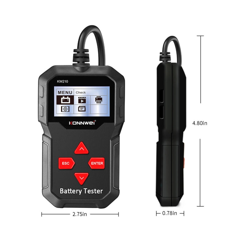 KONNWEI KW210 Car Battery Test Battery Capacity Resistance Battery Detector - Code Readers & Scan Tools by KONNWEI | Online Shopping South Africa | PMC TechLife | Buy Now Pay Later Mobicred