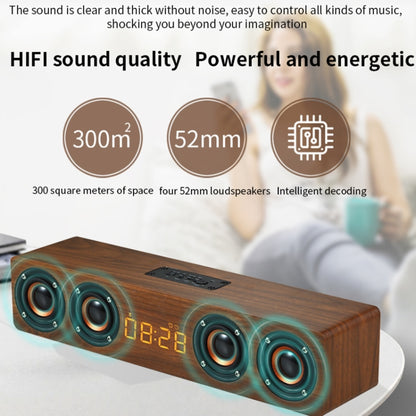 W8C Wooden Clock Subwoofer Bluetooth Speaker, Support TF Card & U Disk & 3.5mm AUX(Brown Wood) - Desktop Speaker by PMC Jewellery | Online Shopping South Africa | PMC Jewellery