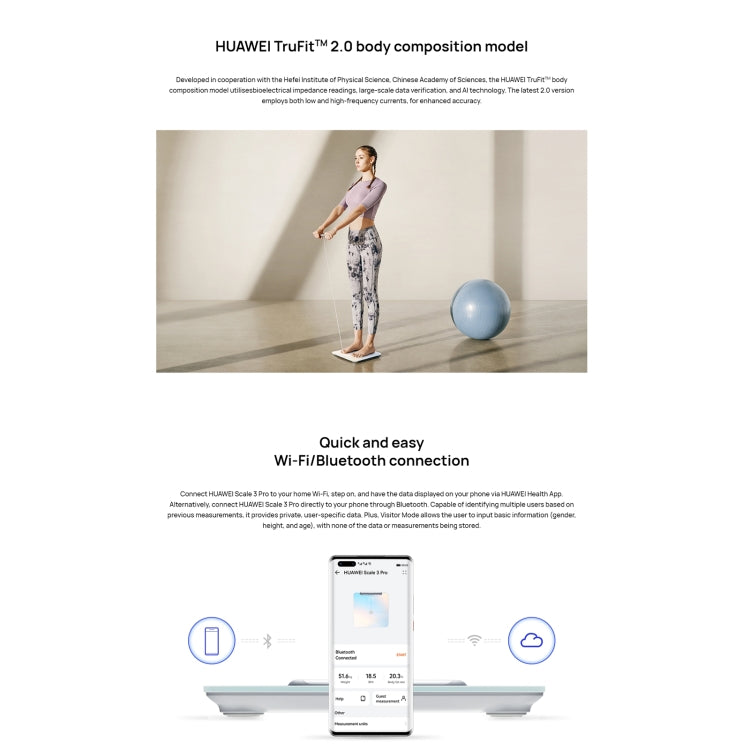 Original Huawei Intelligent Body Fat Scale 3 Pro, Support Wifi & Bluetooth Connection - Body Scales by Huawei | Online Shopping South Africa | PMC Jewellery | Buy Now Pay Later Mobicred