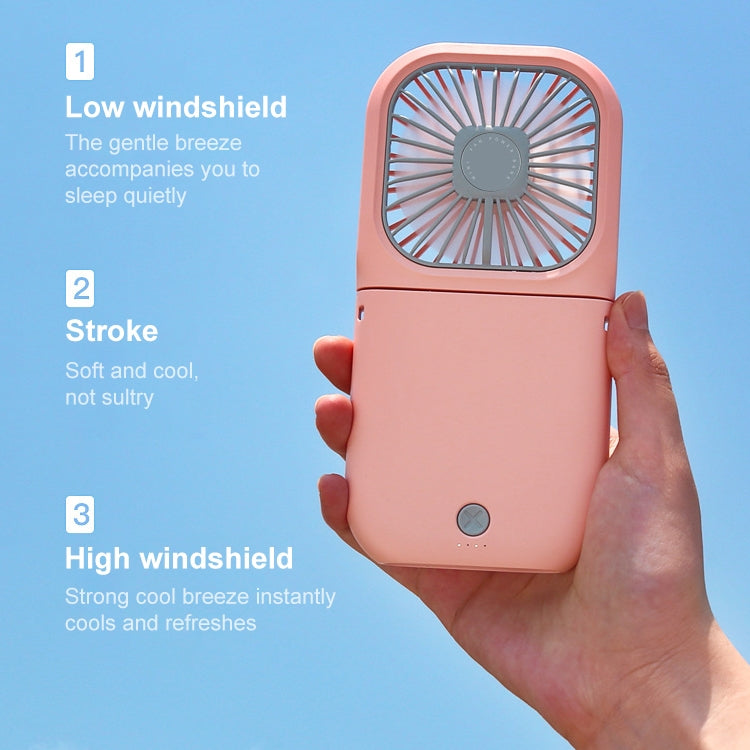 F20 Electroplating Handheld Fan Portable Desktop Folding Mute USB Hanging Neck Fan (Pink) - free shipping - PMC TechLife - Order now!