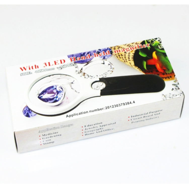 Reading Visual Magnifier with 3 LED Light, Mini Portable 3-45X Handheld Reading Visual Magnifier with 3 LED Light(White) - Hand Held Style by PMC TechLife | Online Shopping South Africa | PMC TechLife | Buy Now Pay Later Mobicred