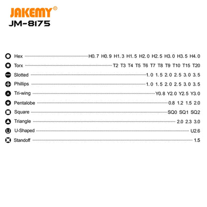 JAKEMY JM-8175 50 in 1 Double-sided Outer Box Multifunctional and Precision Screwdriver Tool Set - Screwdriver Set by JAKEMY | Online Shopping South Africa | PMC Jewellery