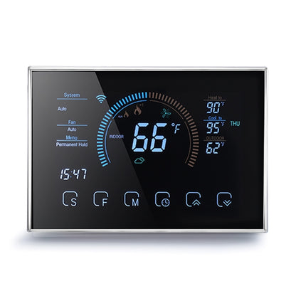 BHP-8000-WIFI-SS 3H2C Smart Home Heat Pump Round Room Brushed Mirror Housing Thermostat with WiFi, AC 24V - Thermostat & Thermometer by PMC Jewellery | Online Shopping South Africa | PMC Jewellery