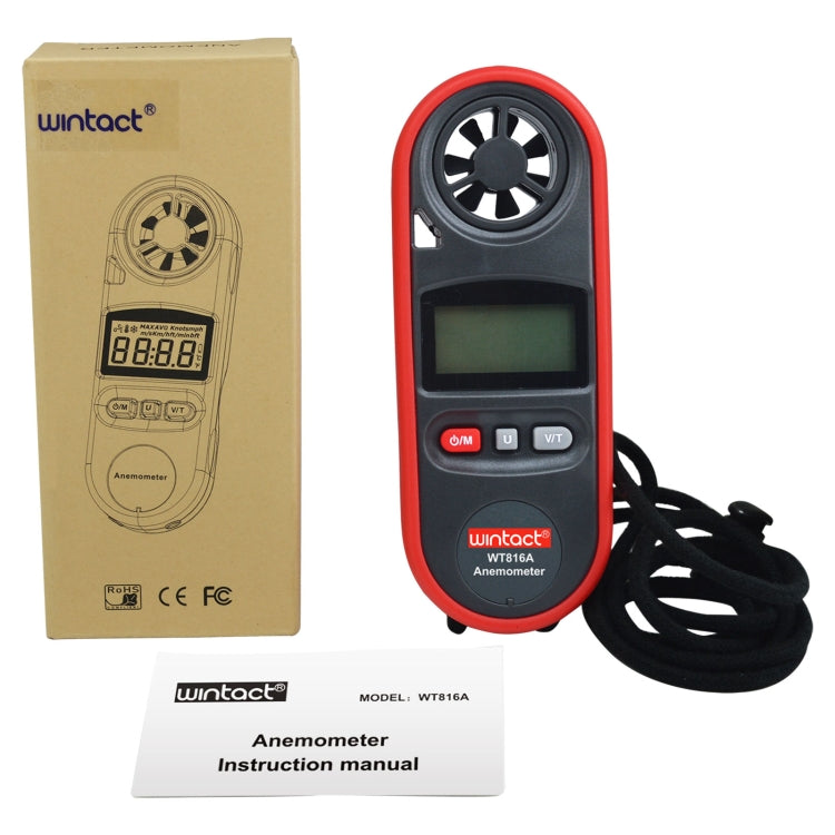 Wintact WT816A Digital Electronic Thermometer Anemometer - Tachometers & Anemometer by Wintact | Online Shopping South Africa | PMC TechLife | Buy Now Pay Later Mobicred