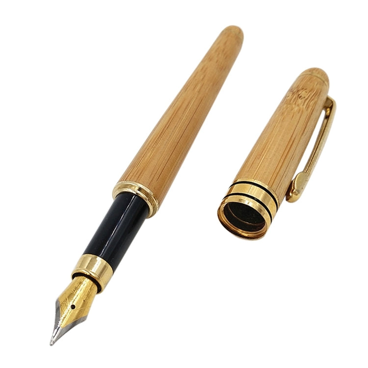 School Office Extra Fine Nib Transparent Piston Bamboo Fountain Ink Pen - Fountain Pens by PMC Jewellery | Online Shopping South Africa | PMC Jewellery