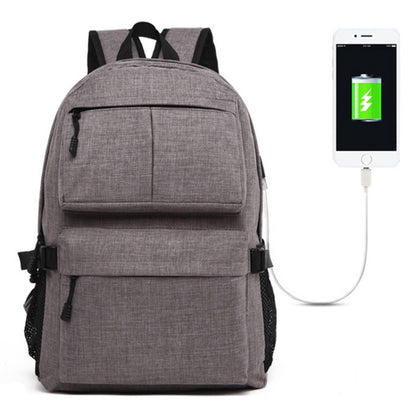 Universal Multi-Function Oxford Cloth Laptop Shoulders Bag Backpack with External USB Charging Port, Size: 46x32x12cm, For 15.6 inch and Below Macbook, Samsung, Lenovo, Sony, DELL Alienware, CHUWI, ASUS, HP(Grey) - Backpack by PMC Jewellery | Online Shopping South Africa | PMC Jewellery