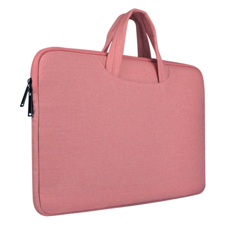 Breathable Wear-resistant Shoulder Handheld Zipper Laptop Bag, For 15.6 inch and Below Macbook, Samsung, Lenovo, Sony, DELL Alienware, CHUWI, ASUS, HP (Pink) - 15.6 - 17 inch by PMC Jewellery | Online Shopping South Africa | PMC Jewellery