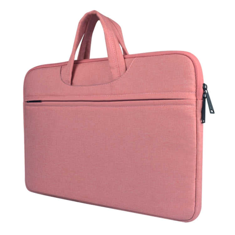 Breathable Wear-resistant Shoulder Handheld Zipper Laptop Bag, For 15.6 inch and Below Macbook, Samsung, Lenovo, Sony, DELL Alienware, CHUWI, ASUS, HP (Pink) - 15.6 - 17 inch by PMC Jewellery | Online Shopping South Africa | PMC Jewellery