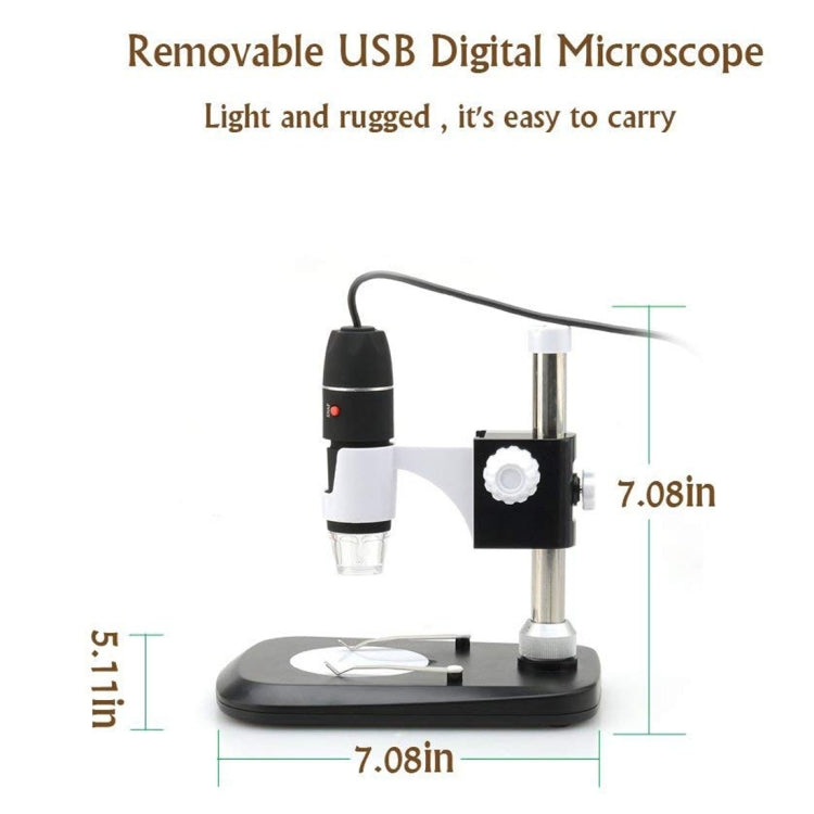 DMS-MDS800 40X-1600X Magnifier 2.0MP Image Sensor USB Digital Microscope with 8 LEDs & Professional Stand - Digital Microscope by PMC Jewellery | Online Shopping South Africa | PMC Jewellery | Buy Now Pay Later Mobicred