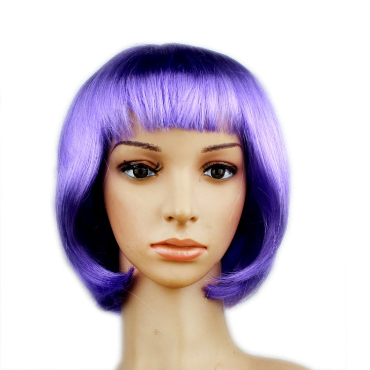 Party Cosplay Headwear Straight Short PET Wigs For Female(lavender) - Wigs by PMC Jewellery | Online Shopping South Africa | PMC Jewellery