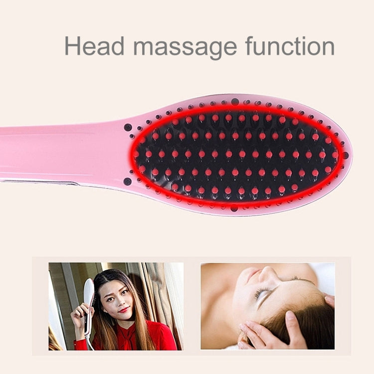 Handheld Innovative Hair Straightener Comb with LCD Temperature Display, EU Plug(Pink) - Combs by PMC Jewellery | Online Shopping South Africa | PMC Jewellery