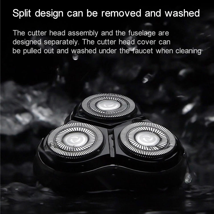 Original Xiaomi Voltage Universal Fit Water Proof Triple Rotary Double Ring Blade Shaving Head Electric Rechargeable Shaver For Men, CN Plug - Electric Shavers by Xiaomi | Online Shopping South Africa | PMC Jewellery