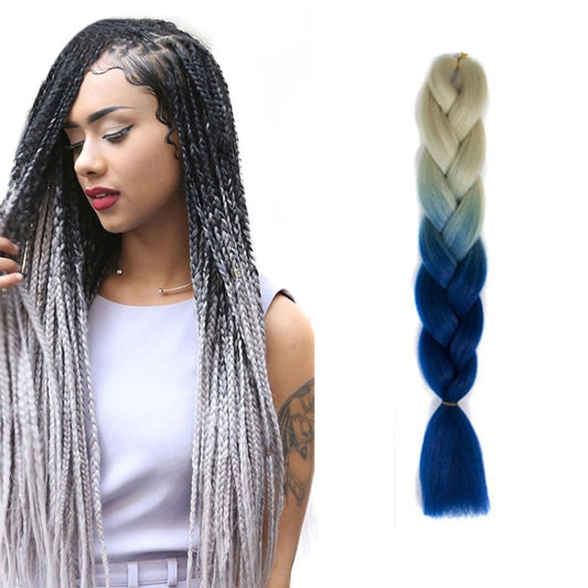 Fashion Color Gradient Individual Braid Wigs Chemical Fiber Big Braids, Length: 60cm(60 Beige+Blue) - Wigs by PMC Jewellery | Online Shopping South Africa | PMC Jewellery