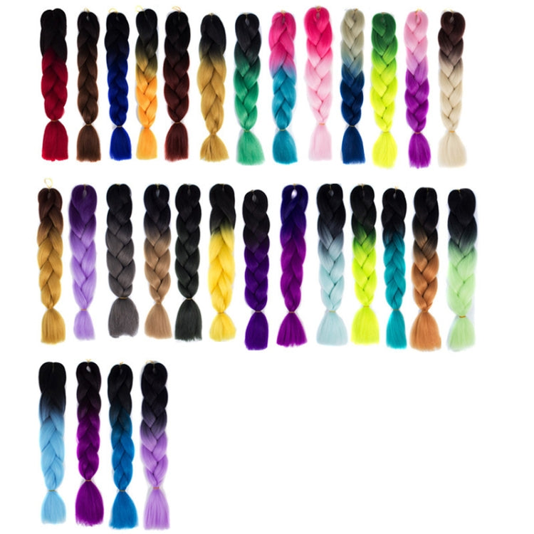 Fashion Color Gradient Individual Braid Wigs Chemical Fiber Big Braids, Length: 60cm(24 Dark Pueple+Light Purple) - Wigs by PMC Jewellery | Online Shopping South Africa | PMC Jewellery