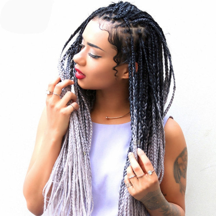 Fashion Color Gradient Individual Braid Wigs Chemical Fiber Big Braids, Length: 60cm(24 Dark Pueple+Light Purple) - Wigs by PMC Jewellery | Online Shopping South Africa | PMC Jewellery