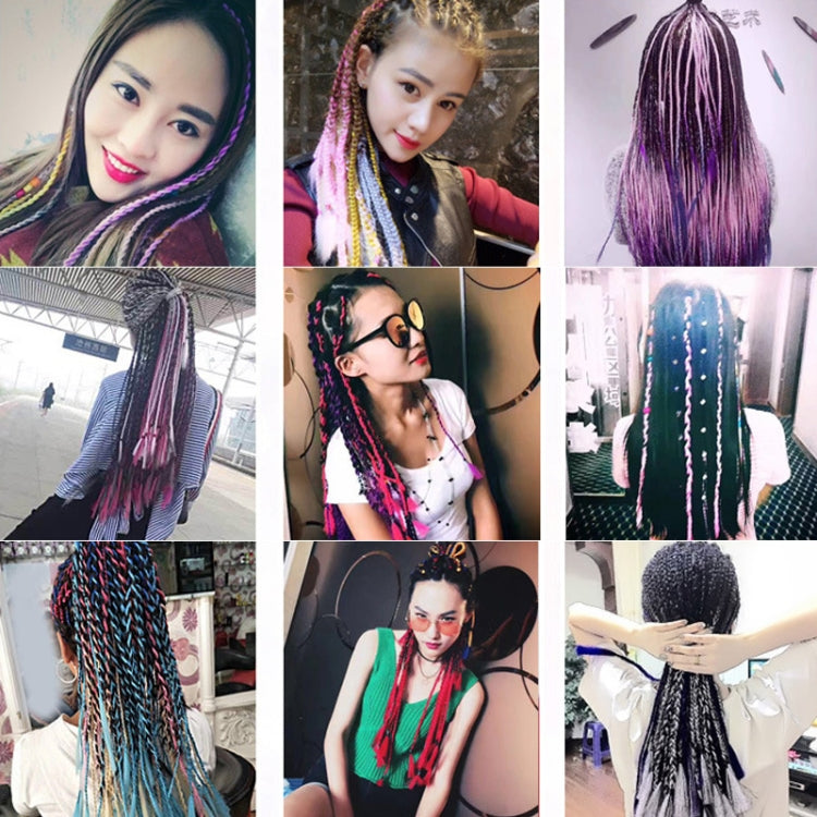 Fashion Color Gradient Individual Braid Wigs Chemical Fiber Big Braids, Length: 60cm(55 Black+Purple Red) - Wigs by PMC Jewellery | Online Shopping South Africa | PMC Jewellery