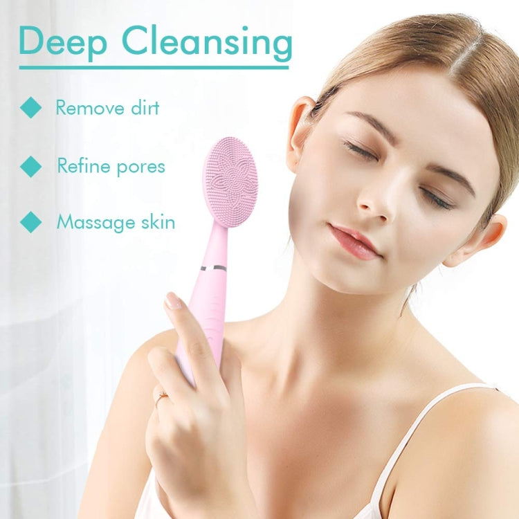 LSHOW YJK038 IPX6 Waterproof Hand-held Intelligent High Frequency Vibration Silicone Facial Cleaning Instrument(Pink) - Beauty Instrument by LSHOW | Online Shopping South Africa | PMC Jewellery | Buy Now Pay Later Mobicred