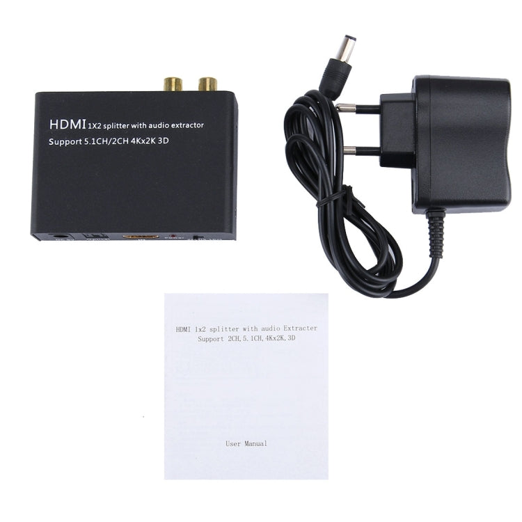 HDMI 1x2 Splitter with Audio Extractor, Support 5.1CH / 2CH, 4Kx2K, 3D - Splitter by PMC Jewellery | Online Shopping South Africa | PMC Jewellery