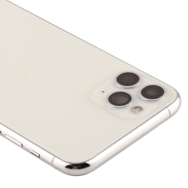 Battery Back Cover (with Side Keys & Card Tray & Power + Volume Flex Cable & Wireless Charging Module) for iPhone 11 Pro Max(Silver) - Back Cover by PMC TechLife | Online Shopping South Africa | PMC TechLife