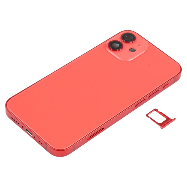 Battery Back Cover (with Side Keys & Card Tray & Power + Volume Flex Cable & Wireless Charging Module) for iPhone 12 Mini(Red) - free shipping - PMC TechLife - Order now!