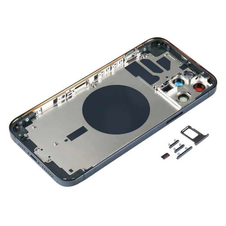 Back Housing Cover with SIM Card Tray & Side keys & Camera Lens for iPhone 12 Pro Max(Blue) - Back Cover by PMC TechLife | Online Shopping South Africa | PMC TechLife