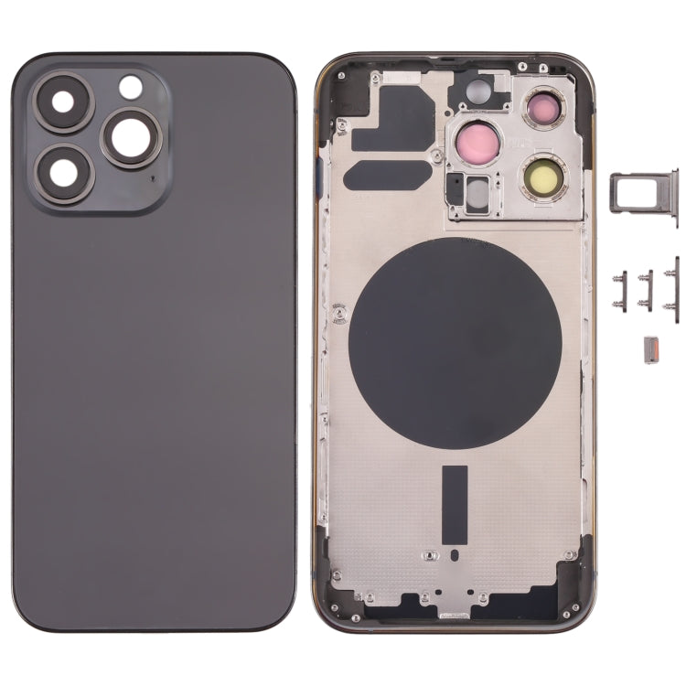 Back Housing Cover with SIM Card Tray & Side  Keys & Camera Lens for iPhone 13 Pro(Black) - Back Cover by PMC TechLife | Online Shopping South Africa | PMC TechLife