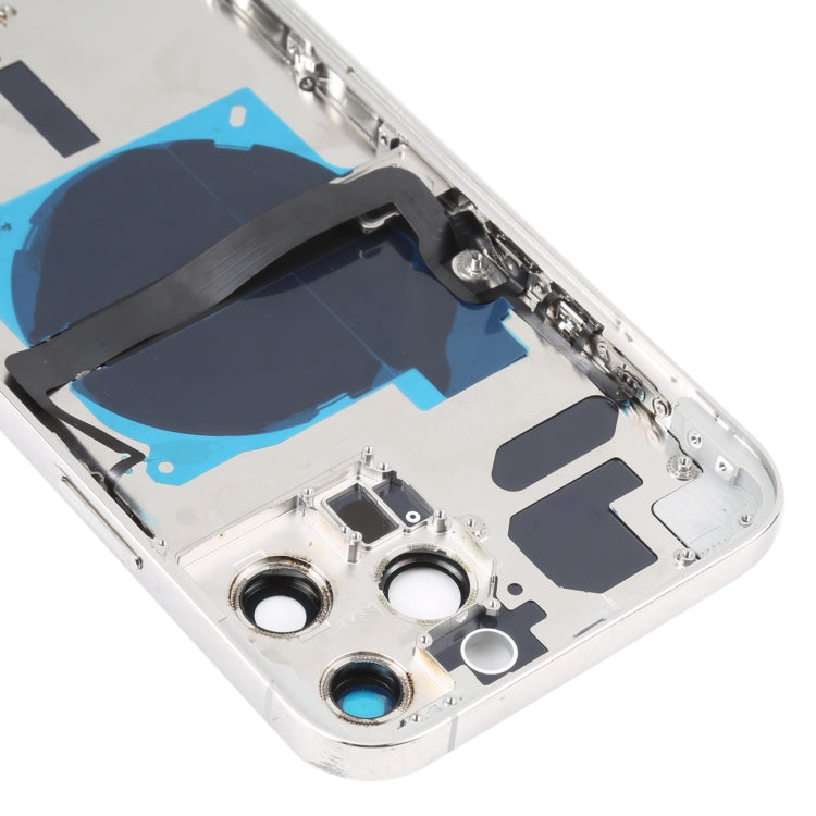 For iPhone 13 Pro Max Battery Back Cover with Side Keys & Card Tray & Power + Volume Flex Cable & Wireless Charging Module(White) - Back Cover by PMC TechLife | Online Shopping South Africa | PMC TechLife | Buy Now Pay Later Mobicred
