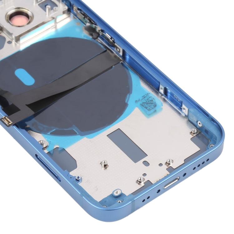 For iPhone 13 mini Battery Back Cover with Side Keys & Card Tray & Power + Volume Flex Cable & Wireless Charging Module(Blue) - Back Cover by PMC TechLife | Online Shopping South Africa | PMC TechLife