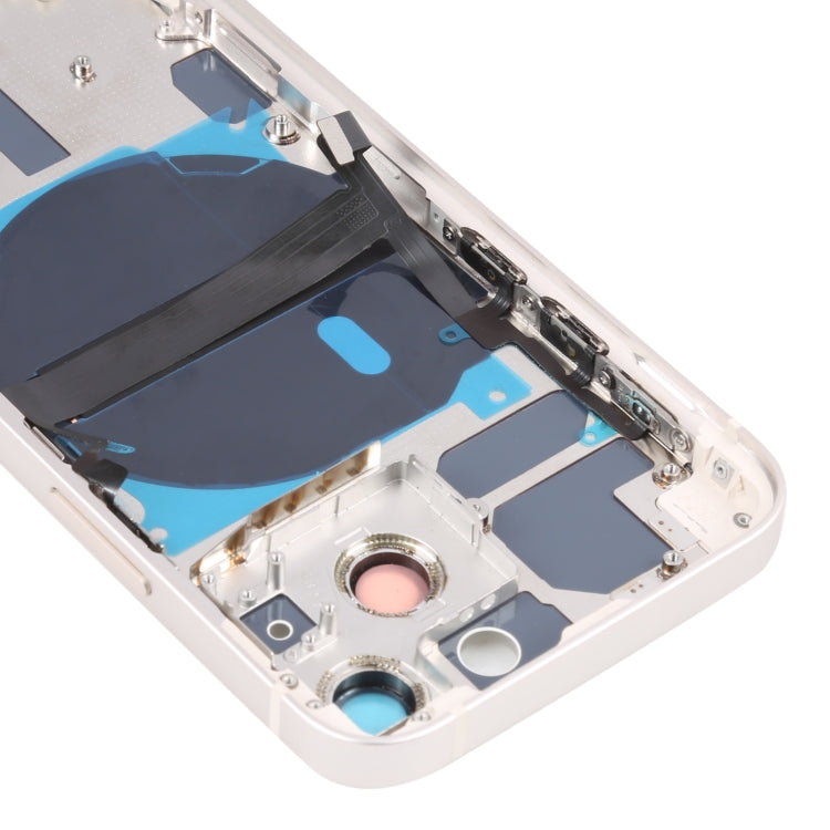 For iPhone 13 mini Battery Back Cover with Side Keys & Card Tray & Power + Volume Flex Cable & Wireless Charging Module(White) - Back Cover by PMC TechLife | Online Shopping South Africa | PMC TechLife