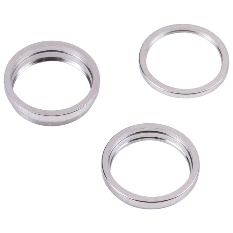 For iPhone 14 Pro Max 3PCS Rear Camera Glass Lens Metal Outside Protector Hoop Ring(Silver) -  by PMC Jewellery | Online Shopping South Africa | PMC Jewellery