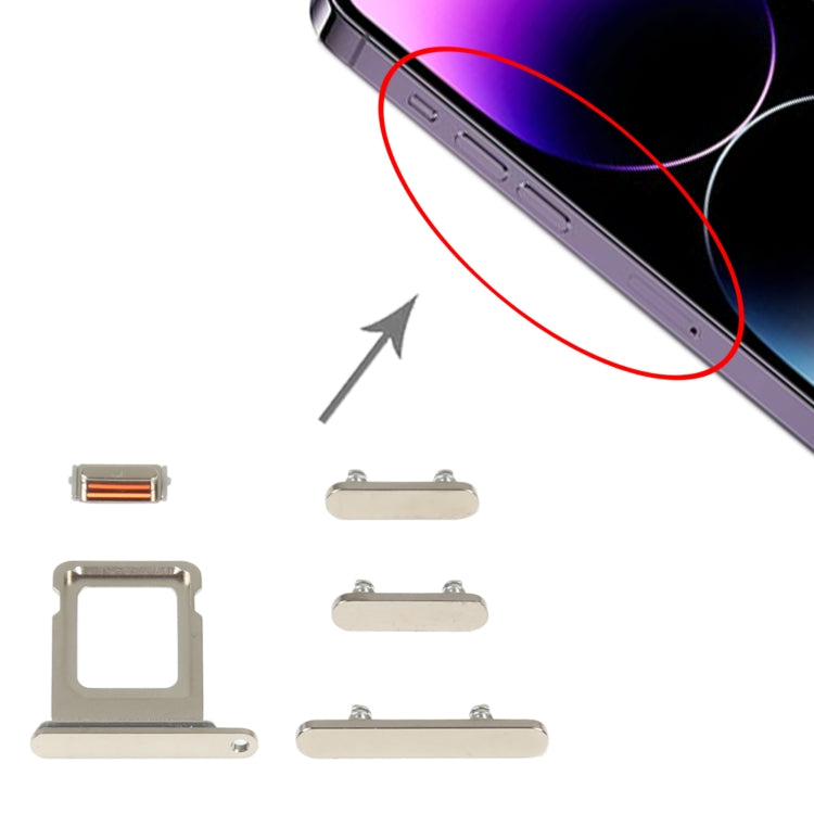 SIM Card Tray + Side Keys for iPhone 14 Pro Max(Gold) -  by PMC TechLife | Online Shopping South Africa | PMC TechLife