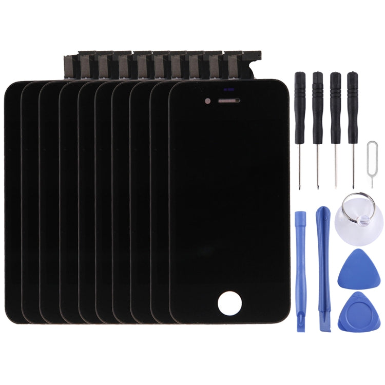 10 PCS Digitizer Assembly (LCD + Frame + Touch Pad) for iPhone 4S(Black) - iPhone 4/4S Parts by PMC Jewellery | Online Shopping South Africa | PMC Jewellery