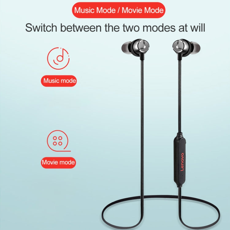 Original Lenovo X1 Magnetic In-Ear Wireless Sports Bluetooth 5.0 Earphone(Black) - Neck-mounted Earphone by Lenovo | Online Shopping South Africa | PMC Jewellery