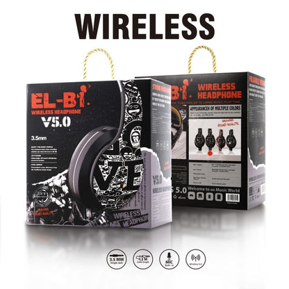 B1 Graffiti Pattern Wireless Bluetooth V5.0 Headset (Black Gold) - Headset & Headphone by PMC Jewellery | Online Shopping South Africa | PMC Jewellery