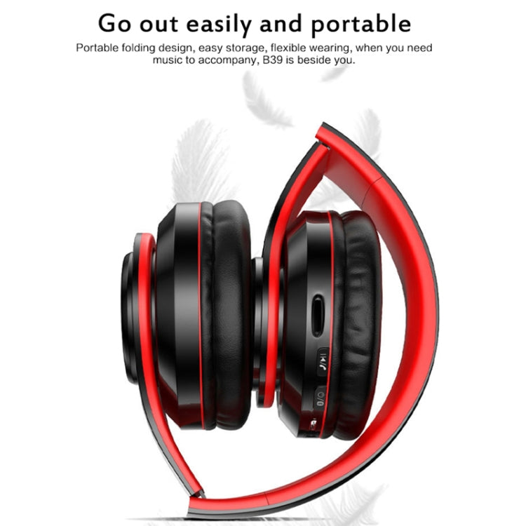 B39 Wireless Bluetooth V5.0 Headset (Red) - Headset & Headphone by PMC TechLife | Online Shopping South Africa | PMC TechLife