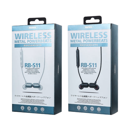 REMAX RB-S11 Lotune Series Wireless Metal Powerbears V5.0 Bluetooth Earphone (Black) - Neck-mounted Earphone by REMAX | Online Shopping South Africa | PMC Jewellery