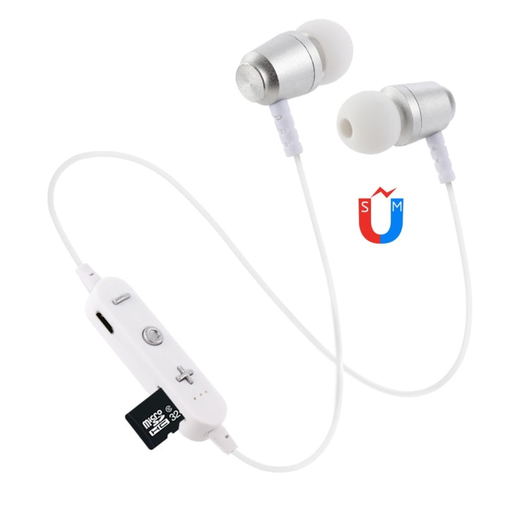 F15 Bluetooth 4.2 Hanging Neck Design Bluetooth Headset, Support Music Play & Switching & Volume Control & Answer(Silver) - Neck-mounted Earphone by PMC TechLife | Online Shopping South Africa | PMC TechLife